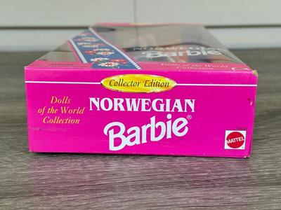 LOT 60H: NRFB Mattel Collector Edition Barbie Dolls of the World: 1998 Austrian Barbie (21553), 1995 Norwegian Barbie (14450) & 2003...