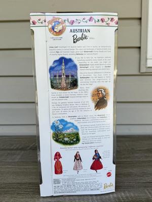 LOT 60H: NRFB Mattel Collector Edition Barbie Dolls of the World: 1998 Austrian Barbie (21553), 1995 Norwegian Barbie (14450) & 2003...