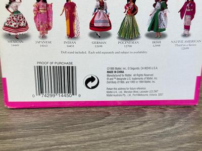 LOT 60H: NRFB Mattel Collector Edition Barbie Dolls of the World: 1998 Austrian Barbie (21553), 1995 Norwegian Barbie (14450) & 2003...