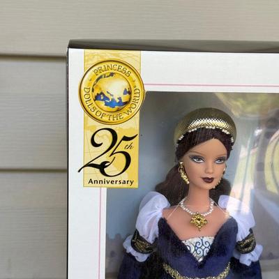 LOT 61H: NRFB 2004 Mattel 25th Anniversary Barbie Collector Pink Label Princess Dolls of the World: Renaissance (G5860), Korean Court...