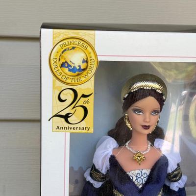 LOT 61H: NRFB 2004 Mattel 25th Anniversary Barbie Collector Pink Label Princess Dolls of the World: Renaissance (G5860), Korean Court...