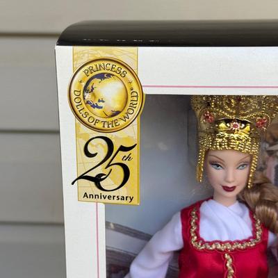 LOT 61H: NRFB 2004 Mattel 25th Anniversary Barbie Collector Pink Label Princess Dolls of the World: Renaissance (G5860), Korean Court...
