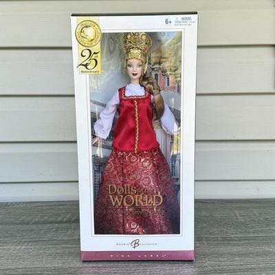 LOT 61H: NRFB 2004 Mattel 25th Anniversary Barbie Collector Pink Label Princess Dolls of the World: Renaissance (G5860), Korean Court...