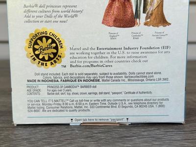 LOT 62H: NRFB 2003 Mattel Barbie Collector Edition Princess Dolls of the World: Ancient Greece (B3461), Cambodia (B3460) & Vikings...