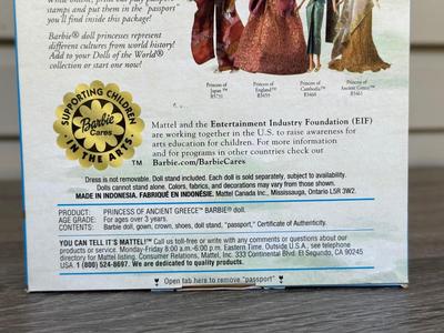 LOT 62H: NRFB 2003 Mattel Barbie Collector Edition Princess Dolls of the World: Ancient Greece (B3461), Cambodia (B3460) & Vikings...
