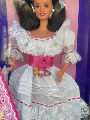 LOT 63H: NRFB 1995-96 Mattel Collector Edition Barbie Dolls of the World: Ghanian Barbie (15303), Puerto Rican Barbie (16754) &...