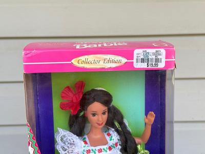 LOT 63H: NRFB 1995-96 Mattel Collector Edition Barbie Dolls of the World: Ghanian Barbie (15303), Puerto Rican Barbie (16754) &...