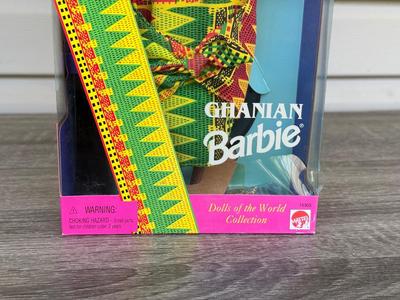 LOT 63H: NRFB 1995-96 Mattel Collector Edition Barbie Dolls of the World: Ghanian Barbie (15303), Puerto Rican Barbie (16754) &...