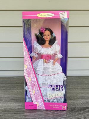 LOT 63H: NRFB 1995-96 Mattel Collector Edition Barbie Dolls of the World: Ghanian Barbie (15303), Puerto Rican Barbie (16754) &...