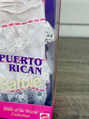 LOT 63H: NRFB 1995-96 Mattel Collector Edition Barbie Dolls of the World: Ghanian Barbie (15303), Puerto Rican Barbie (16754) &...