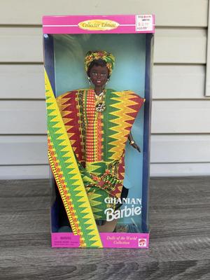 LOT 63H: NRFB 1995-96 Mattel Collector Edition Barbie Dolls of the World: Ghanian Barbie (15303), Puerto Rican Barbie (16754) &...
