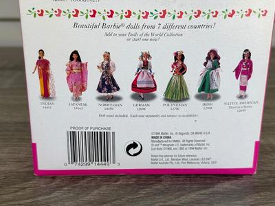 LOT 63H: NRFB 1995-96 Mattel Collector Edition Barbie Dolls of the World: Ghanian Barbie (15303), Puerto Rican Barbie (16754) &...