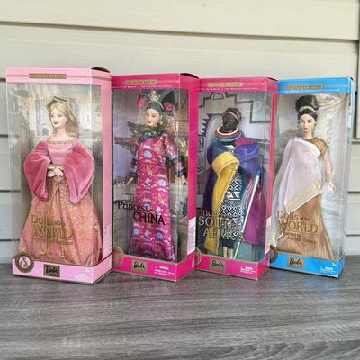 LOT 64H: NRFB Mattel Collector Edition Barbie Princess Dolls of the World: 2001 China (53368), 2002 South Africa (56218), 2003 England...