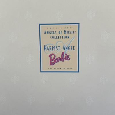 LOT 65H: NRFB Mattel Collector Edition Barbie Angels of Music Collection Dolls: 1997 Harpist Angel (18894) & 1998 Heartstring Angel...