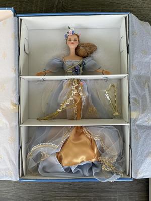 LOT 65H: NRFB Mattel Collector Edition Barbie Angels of Music Collection Dolls: 1997 Harpist Angel (18894) & 1998 Heartstring Angel...