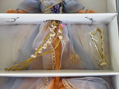 LOT 65H: NRFB Mattel Collector Edition Barbie Angels of Music Collection Dolls: 1997 Harpist Angel (18894) & 1998 Heartstring Angel...