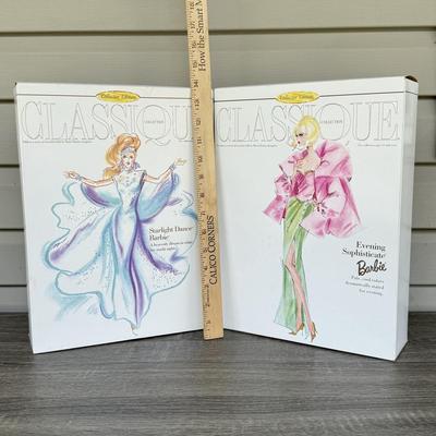 LOT 67H: NRFB Mattel Collector Edition Barbie Classique Collection Dolls: #5 1996 Starlight Dance Barbie by Cynthia Young (15461) &...