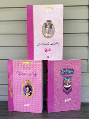 LOT 69H: NRFB Mattel Collector Edition Barbie Great Eras Collection Dolls: 1994 Medieval Lady (12791), 1995 Victorian Lady (14900) &...