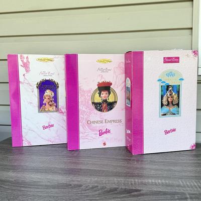 LOT 70H: NRFB Mattel Collector Edition Barbie Great Eras Collection Dolls: 1993 Egyptian Queen (11397), 1995 Grecian Goddess (15005)...