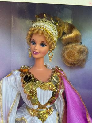 LOT 70H: NRFB Mattel Collector Edition Barbie Great Eras Collection Dolls: 1993 Egyptian Queen (11397), 1995 Grecian Goddess (15005)...