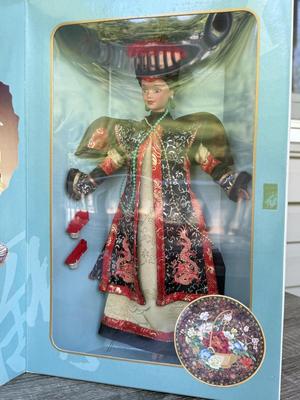 LOT 70H: NRFB Mattel Collector Edition Barbie Great Eras Collection Dolls: 1993 Egyptian Queen (11397), 1995 Grecian Goddess (15005)...
