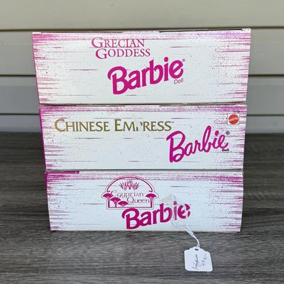 LOT 70H: NRFB Mattel Collector Edition Barbie Great Eras Collection Dolls: 1993 Egyptian Queen (11397), 1995 Grecian Goddess (15005)...