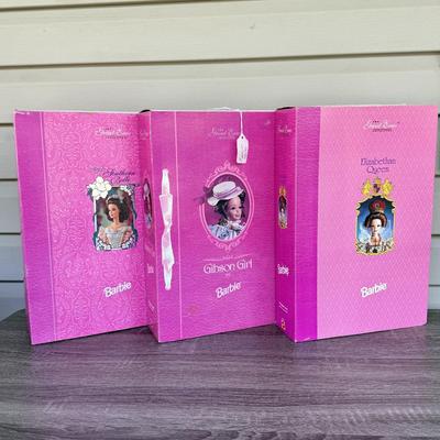 LOT 71H: NRFB Mattel Collector Edition Barbie Great Eras Collection Dolls: 1993 1850's Southern Belle (11475), 1993 Gibson Girl...