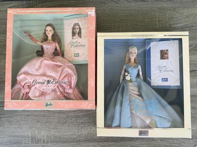 LOT 72P: NRFB Mattel Collector Edition Barbie Grand Entrance Dolls: 2000 #1 by Carter Bryant (28533) & 2001 #2 by Sharon Zuckerman...
