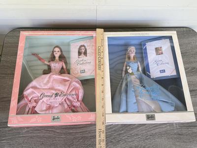 LOT 72P: NRFB Mattel Collector Edition Barbie Grand Entrance Dolls: 2000 #1 by Carter Bryant (28533) & 2001 #2 by Sharon Zuckerman...