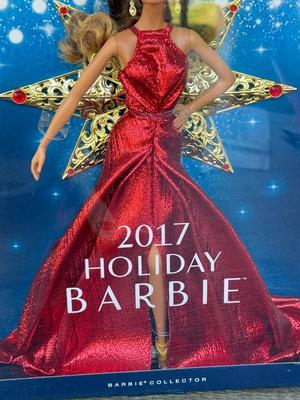 LOT 73P: NRFB Mattel Barbie Collector 2017 Holiday Barbies (DYX39 & DYX41) & Barbie Signature 30th Anniversary 2018 Holiday...