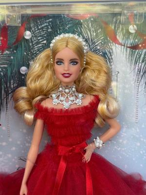 LOT 73P: NRFB Mattel Barbie Collector 2017 Holiday Barbies (DYX39 & DYX41) & Barbie Signature 30th Anniversary 2018 Holiday...