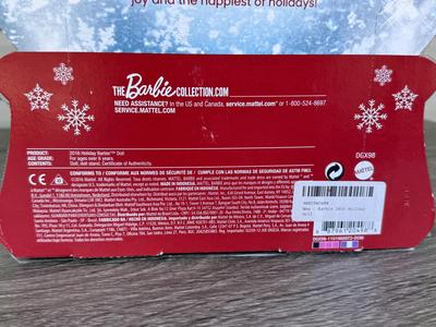 LOT 74P: NRFB Mattel Barbie Collector Holiday Barbie Dolls: 2014 (BDH13), 2015 (CHR76) & The Peace Hope Love Collection 2016 (DGX98)