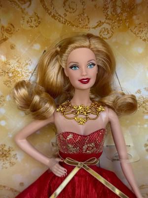 LOT 74P: NRFB Mattel Barbie Collector Holiday Barbie Dolls: 2014 (BDH13), 2015 (CHR76) & The Peace Hope Love Collection 2016 (DGX98)