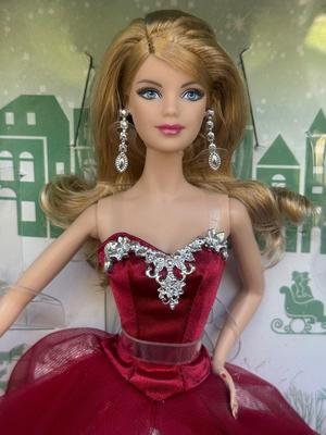 LOT 74P: NRFB Mattel Barbie Collector Holiday Barbie Dolls: 2014 (BDH13), 2015 (CHR76) & The Peace Hope Love Collection 2016 (DGX98)