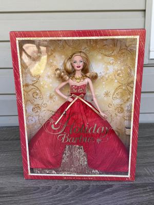 LOT 74P: NRFB Mattel Barbie Collector Holiday Barbie Dolls: 2014 (BDH13), 2015 (CHR76) & The Peace Hope Love Collection 2016 (DGX98)