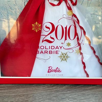 LOT 76P: NRFB Mattel Barbie Collector Holiday Barbies: 2010 (R4545), 2011 (T7914), 2012 (W3465) & 2013 (X8271)