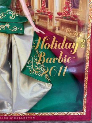 LOT 76P: NRFB Mattel Barbie Collector Holiday Barbies: 2010 (R4545), 2011 (T7914), 2012 (W3465) & 2013 (X8271)