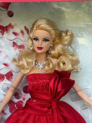 LOT 76P: NRFB Mattel Barbie Collector Holiday Barbies: 2010 (R4545), 2011 (T7914), 2012 (W3465) & 2013 (X8271)