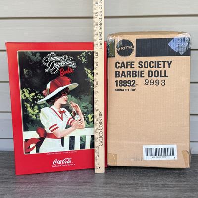 LOT 77P: NRFB Mattel Barbie Dolls: 1998 Sealed 2nd Edition Barbie Collector Club Cafe Society Barbie (18892) & Collector Edition...