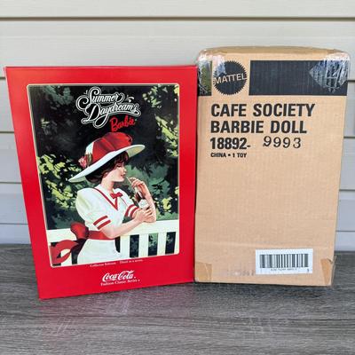 LOT 77P: NRFB Mattel Barbie Dolls: 1998 Sealed 2nd Edition Barbie Collector Club Cafe Society Barbie (18892) & Collector Edition...