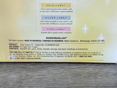 LOT 78P: NRFB Mattel Barbie: 2002 Collector Edition Birthstone September Sapphire (C5327), 2003 Ltd Edition Heather Fonseca Designer...
