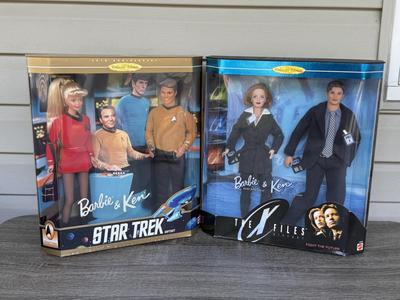 LOT 79P: NRFB Barbie & Ken Collector Edition Giftsets: 1996 Star Trek 30th Anniversary (15006) & 1998 as Mulder & Scully from...