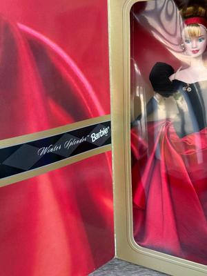 LOT 80P: NRFB late 1990s Mattel Avon Exclusive Special Edition Barbie Dolls: Winter Rhapsody (16353), Winter Splendor (19357) &...