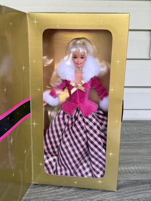 LOT 80P: NRFB late 1990s Mattel Avon Exclusive Special Edition Barbie Dolls: Winter Rhapsody (16353), Winter Splendor (19357) &...