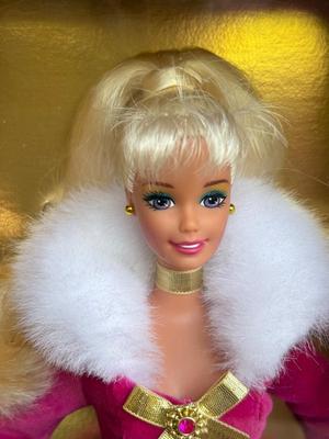 LOT 80P: NRFB late 1990s Mattel Avon Exclusive Special Edition Barbie Dolls: Winter Rhapsody (16353), Winter Splendor (19357) &...