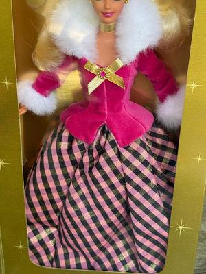 LOT 80P: NRFB late 1990s Mattel Avon Exclusive Special Edition Barbie Dolls: Winter Rhapsody (16353), Winter Splendor (19357) &...