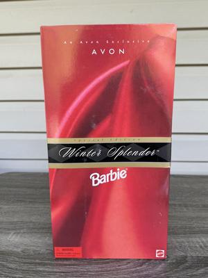 LOT 80P: NRFB late 1990s Mattel Avon Exclusive Special Edition Barbie Dolls: Winter Rhapsody (16353), Winter Splendor (19357) &...