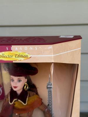 LOT 121P: NRFB 1998 Mattel Collector Edition Barbie City Seasons Dolls: Winter in New York (19429) & Fall in Paris (19367)