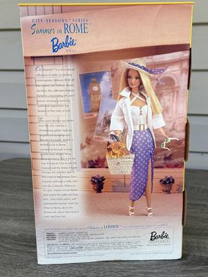 LOT 123P: NRFB 1999 Mattel Collector Edition Barbie City Seasons Dolls: Spring in Tokyo (19430) & Summer in Rome (19431)