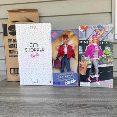 LOT 124P: NRFB Mattel Barbie Dolls: 1996 Ltd Edition Macy's City Shopper Barbie designed by Nicole Miller (16289) & Special...